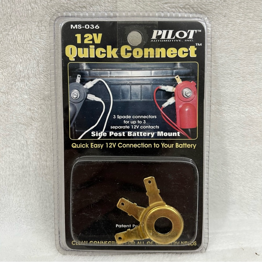 12V Quick Connect 3 Spade Side Post Battery Mount Pilot Automotive MS-036 Max 20